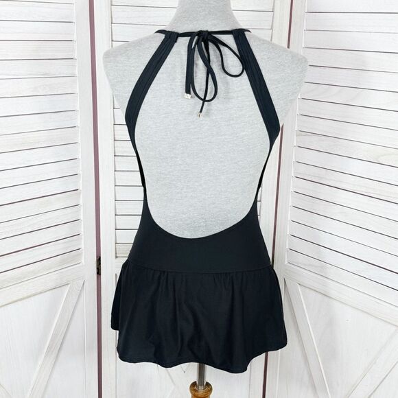 Kate Spade Crescent Bay High Neck Swim Dress Swimsuit Black Small - Picture 5 of 14